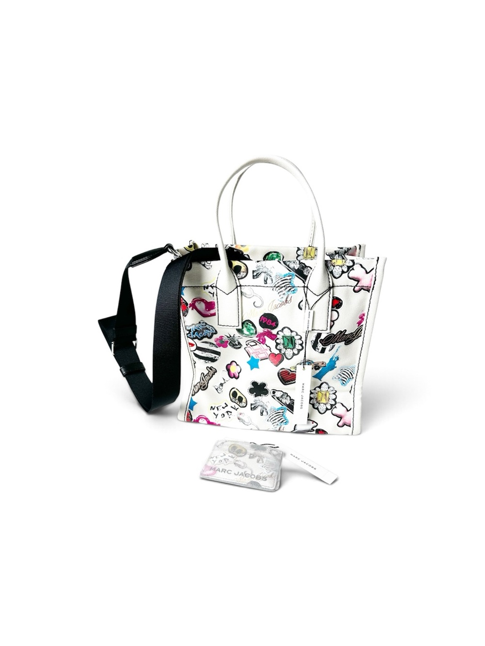 MARC JACOBS | White Sticker Tote with Card Holder NWT